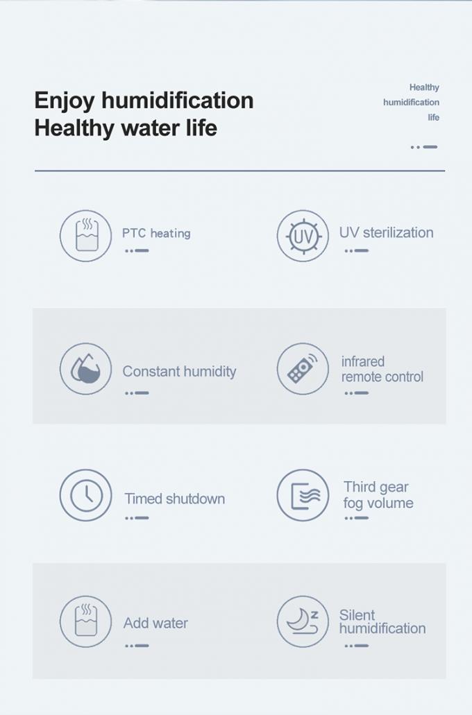 यूवी सेनिटाइजिंग लाइट इलेक्ट्रिक प्लग के साथ HOMEFISH BPA मुक्त 5L बड़ी क्षमता Humidifier 2