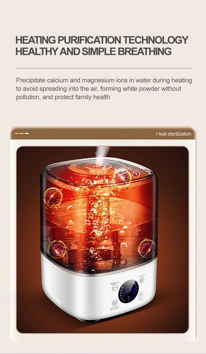 यूवी सेनिटाइजिंग लाइट इलेक्ट्रिक प्लग के साथ HOMEFISH BPA मुक्त 5L बड़ी क्षमता Humidifier 4