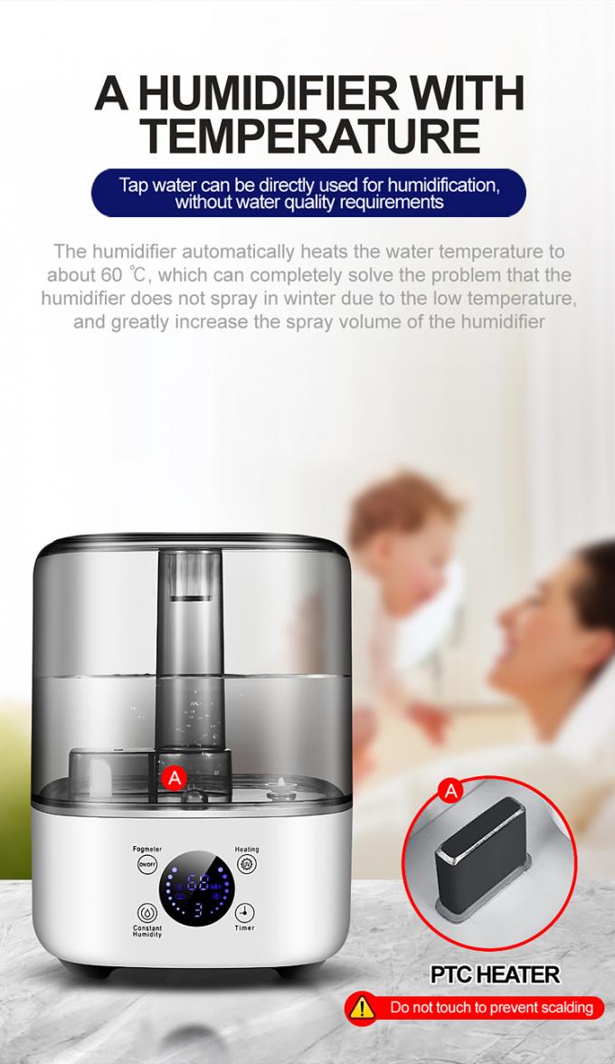 यूवी सेनिटाइजिंग लाइट इलेक्ट्रिक प्लग के साथ HOMEFISH BPA मुक्त 5L बड़ी क्षमता Humidifier 3