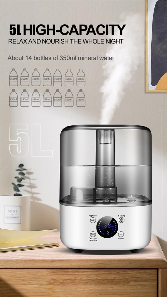 यूवी सेनिटाइजिंग लाइट इलेक्ट्रिक प्लग के साथ HOMEFISH BPA मुक्त 5L बड़ी क्षमता Humidifier 5