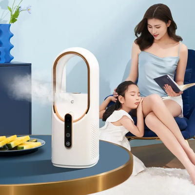 अच्छा मूल्य थोक पत्ता रहित इलेक्ट्रिक मिस्ट फैन 2200mAh बड़ी बैटरी अच्छी तरह से डिजाइन कोल्ड मिस्ट ह्यूमिडिफायर पोर्टेबल सुरक्षा मिस्ट फैन ह्यूमिडिफायर ऑनलाइन