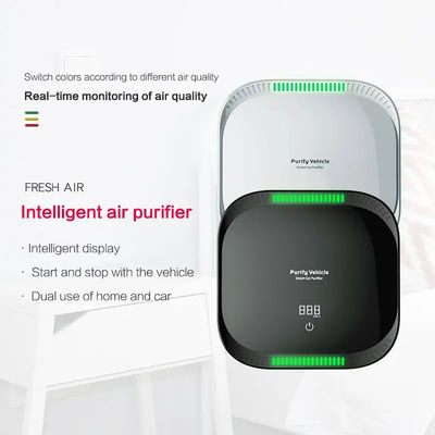 PM2.5 डिस्प्ले मिनी पोर्टेबल इंटेलिजेंट एयर प्यूरीफायर स्मार्ट टच कार HEPA फिल्टर एयर प्यूरीफायर वायु गुणवत्ता सेंसर के साथ
